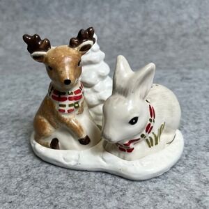 Better Homes and Gardens Ceramic Christmas Salt and Pepper Shakers - Deer, Bunny